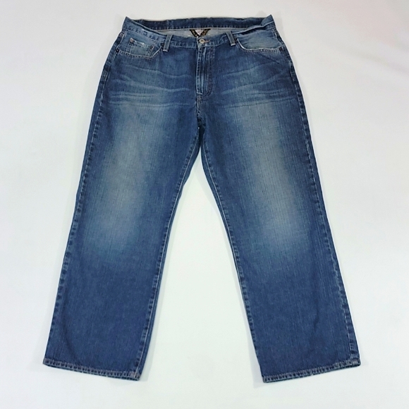 LUCKY ☘ BRAND ♡ Men's Denim Short Inseam Classic Fit Short Length Blue Jeans 36 - Picture 6 of 17